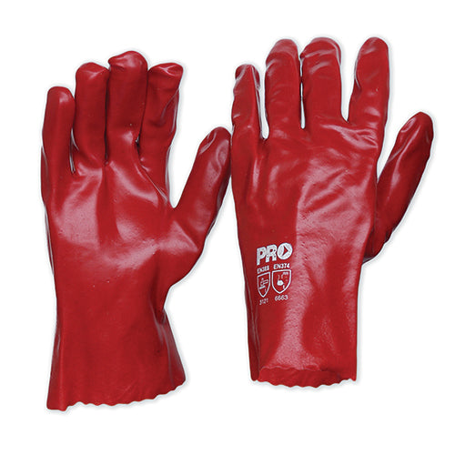 27cm Red PVC Gloves Large PVC27