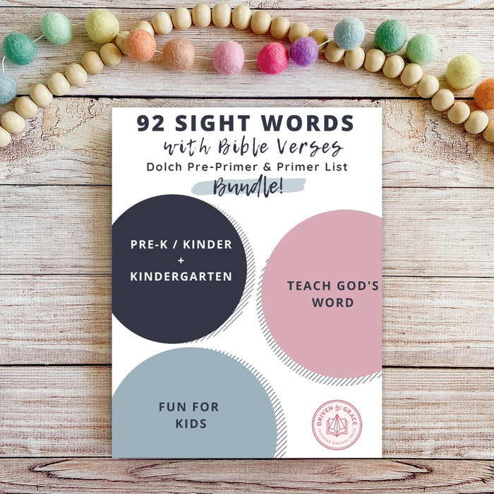 92 Pre-k/Kinder Bundle Sight Words