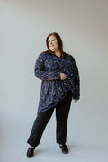 ABSTRACT FLORAL TURTLENECK BLOUSE - Love Marlow