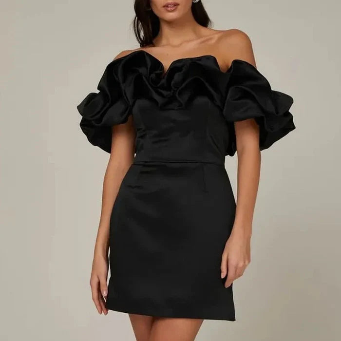 Afra | Women Cocktail Dress With Lace Bodice And Satin Skirt | Party Style