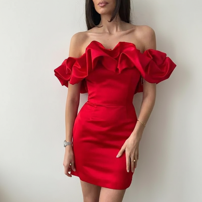 Afra | Women Cocktail Dress With Lace Bodice And Satin Skirt | Party Style