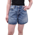 AGOLDE LIGHT WASH 'PARKER LONG' DENIM SHORTS - SIZE 29