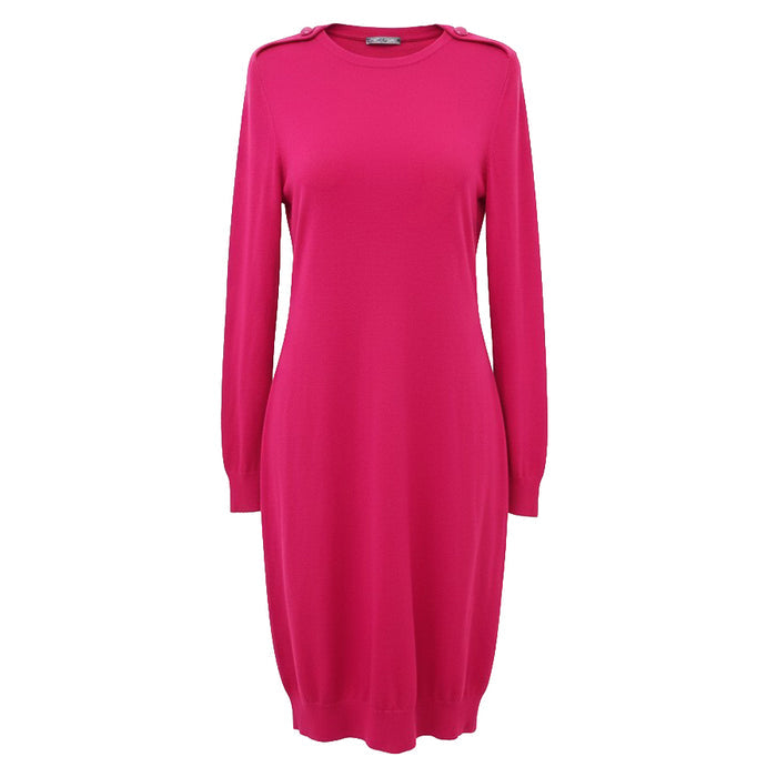 ALEXANDER MCQUEEN FUCHSIA PINK TUNIC SWEATER DRESS - SIZE S