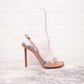 ALEXANDER WANG TAUPE SUEDE PVC HEELS - SIZE 36.5