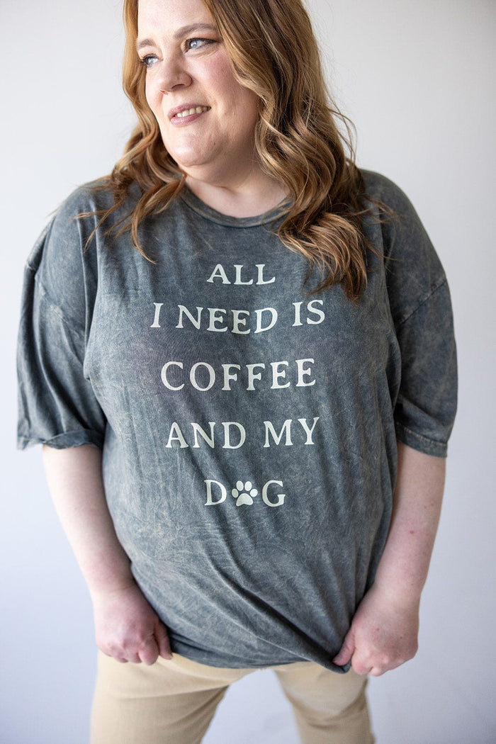 "ALL I NEED IS COFFEE AND MY DOG" GRAPHIC TEE - 2x - Love Marlow