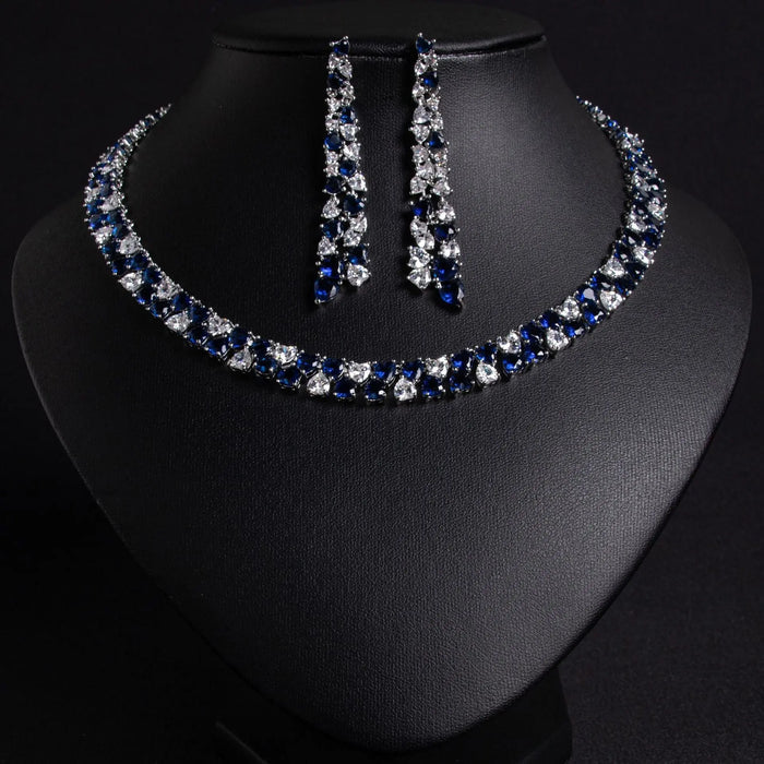 Amber Tennis Crystal Bridal Jewelry Set JW045 Sheer Fairy