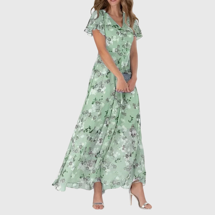 Amelia | Women's Cocktail Dress With V-Neckline And Flutter Sleeves | Feminine
