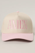 amen light pink trucker hat canvas trucker hat