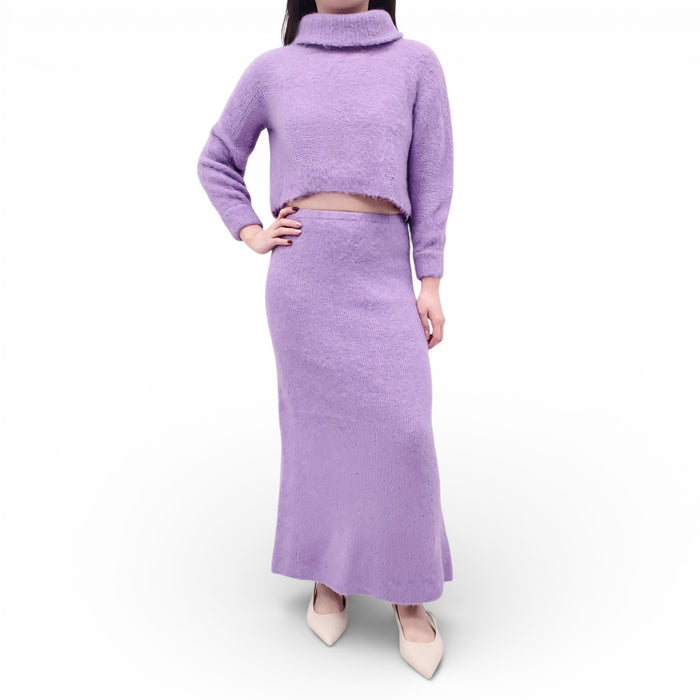 AMERICAN VINTAGE PURPLE KNIT SKIRT SET - SIZE S