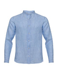 Shirts APOELLA Apollo Linen Mao Shirt Striped White/Blue Apoella