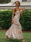 Ariadna | Women’s Graduation Dress With Floral Print And Halter | Elegant