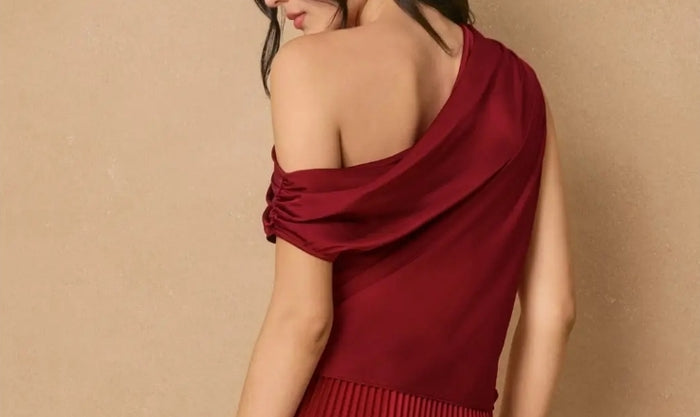 Asymmetrical Satin Top