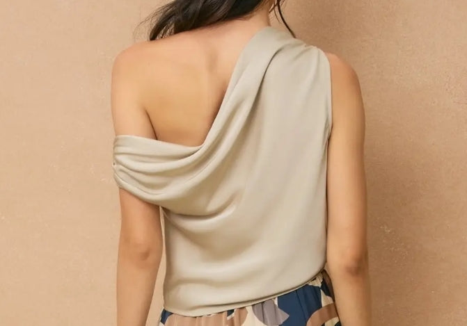 Asymmetrical Satin Top