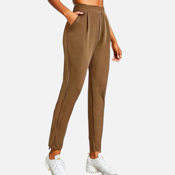 Ava | Women's  Plus Size Knit Trousers With Pockets And Slim Fit | Everyday