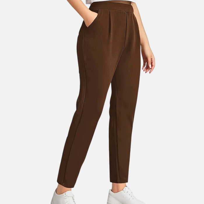 Ava | Women's  Plus Size Knit Trousers With Pockets And Slim Fit | Everyday