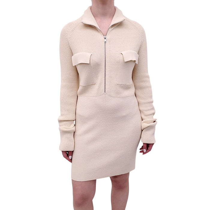 AYA MUSE CREAM KNIT SWEATER DRESS - SIZE L