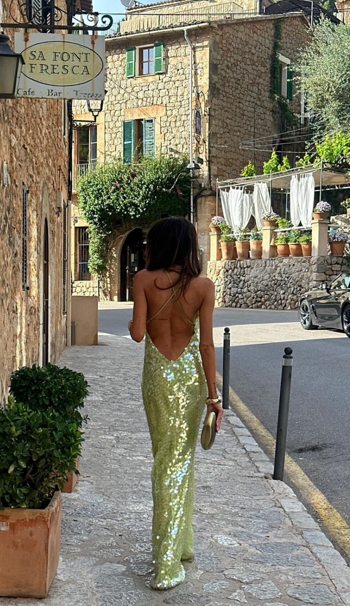 Ayla | Women's Sparkle Dress With Sequin Design And Backless Style | Party