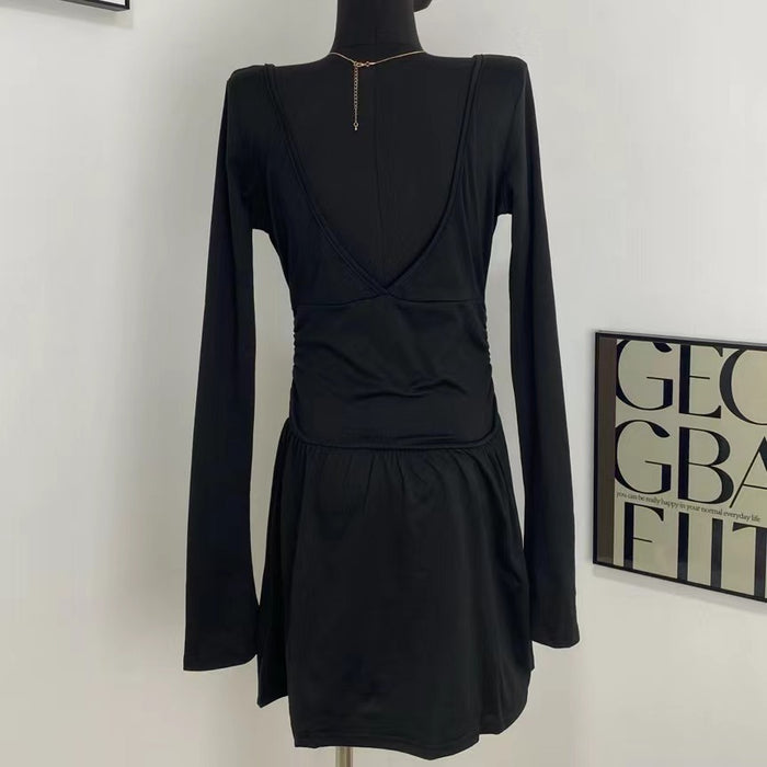 Backless V-neck Dress