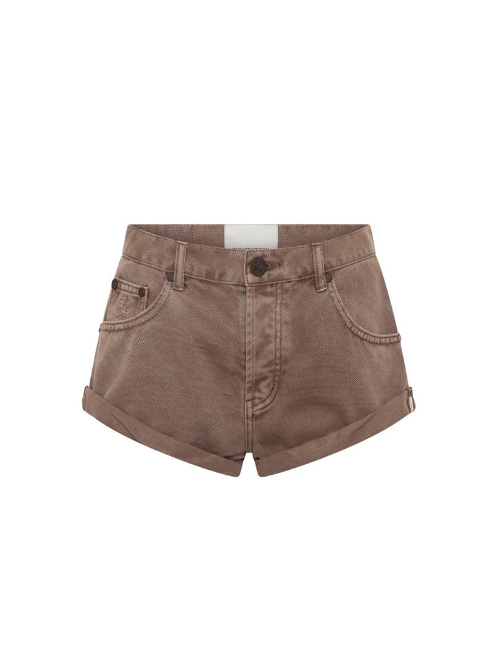 Shorts One Teaspoon Bandits Low Waist Denim Shorts Espresso Brown Apoella