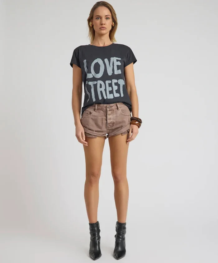 Shorts One Teaspoon Bandits Low Waist Denim Shorts Espresso Brown Apoella