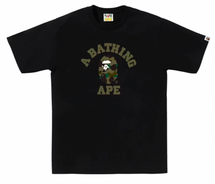 BAPE 1st Camo College Tee (SS26) Black/Green