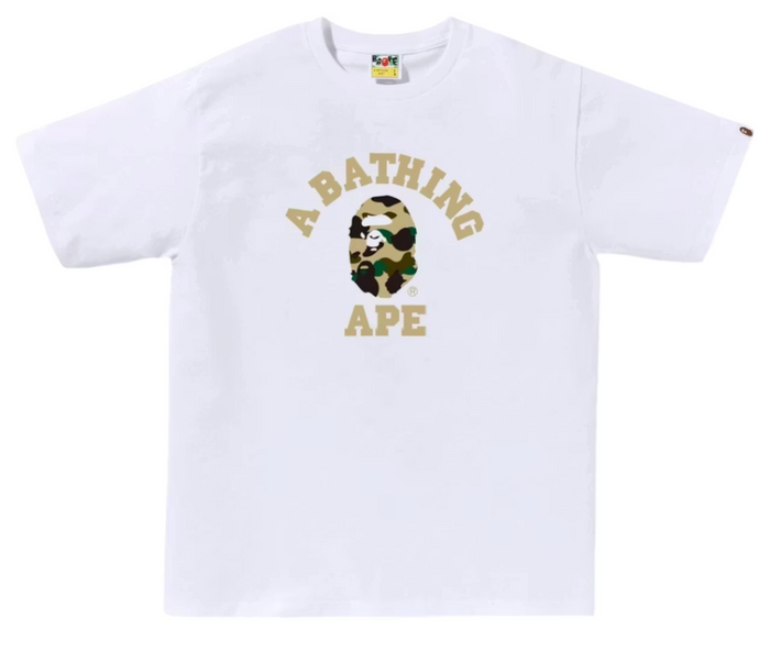 BAPE 1st Camo College Tee (SS26) White/Yellow