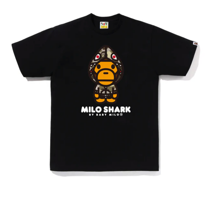 BAPE Baby Milo Shark College Tee Black/Beige