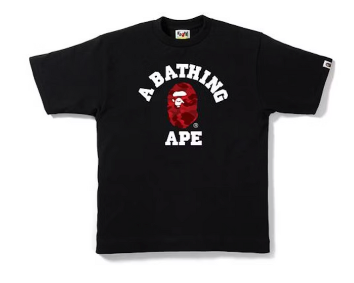 BAPE Color Camo College Tee Black/Red