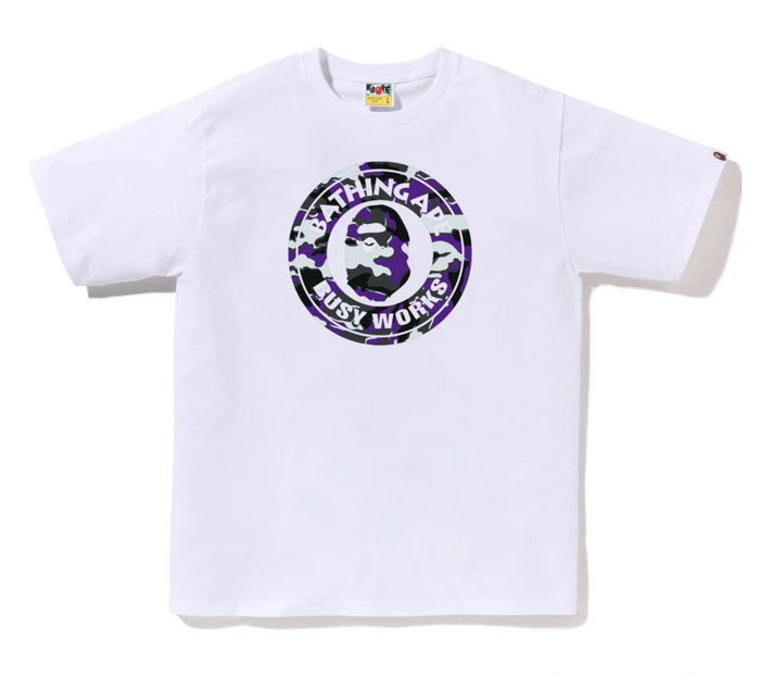 BAPE Glitch Woodland Camo Busy Works White/Purple