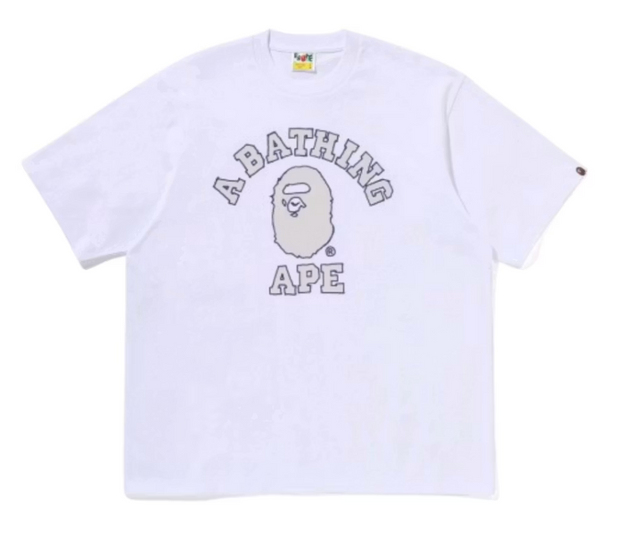 BAPE Hand Drawn Outline College Relaxed Fit T-shirt (SS26) White