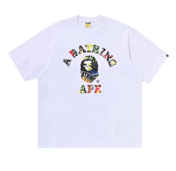BAPE Multi Logo College Tee 'White'