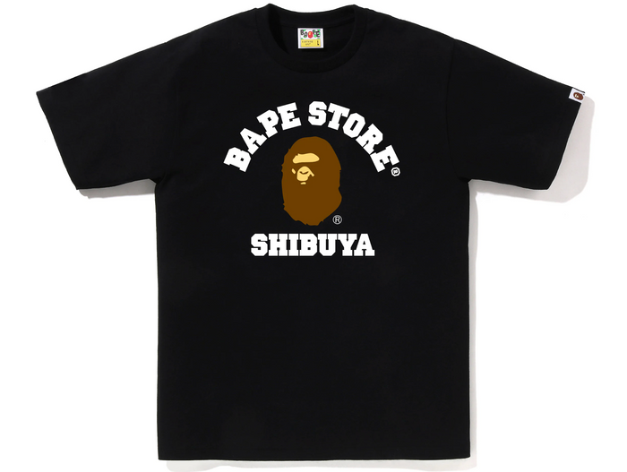 BAPE SHIBUYA COLLEGE TEE BLACK