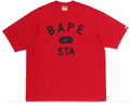 BAPE STA COLLEGE RELAXED FIT TEE #2 MENS- RED