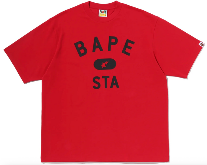 BAPE STA COLLEGE RELAXED FIT TEE #2 MENS- RED