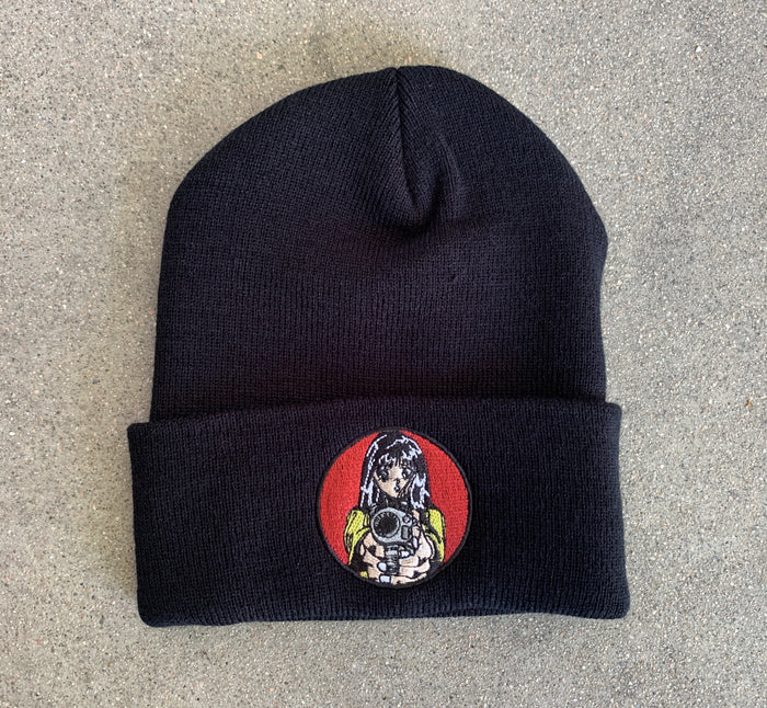 Barrel of a Gun Beanie - BLACK