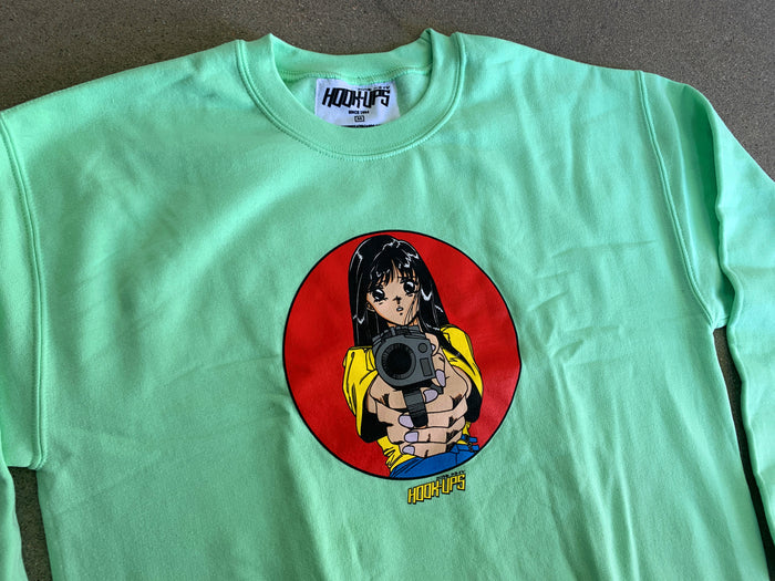 Barrel of a Gun Crew Sweatshirt - MINT GREEN