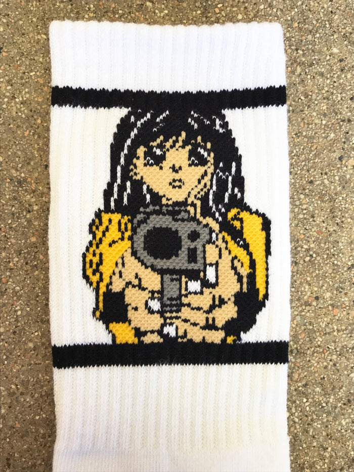 Barrel of a Gun Socks - WHITE