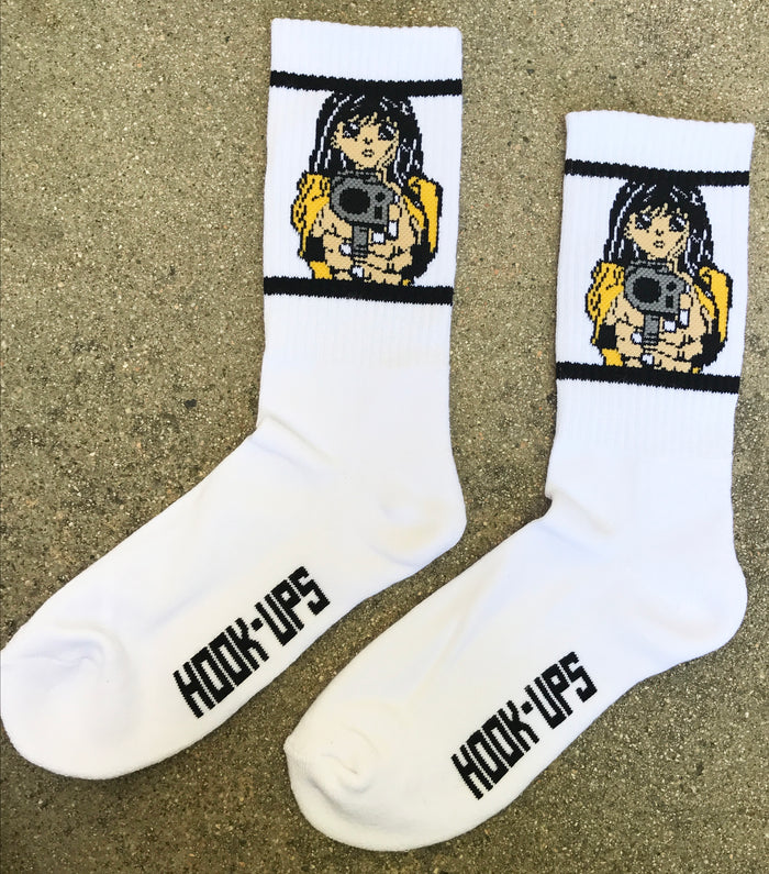 Barrel of a Gun Socks - WHITE