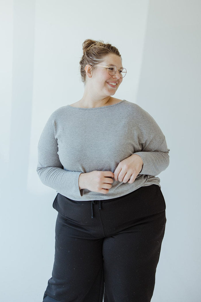 BASIC DOLMAN TUNIC IN HEATHER GREY - Love Marlow
