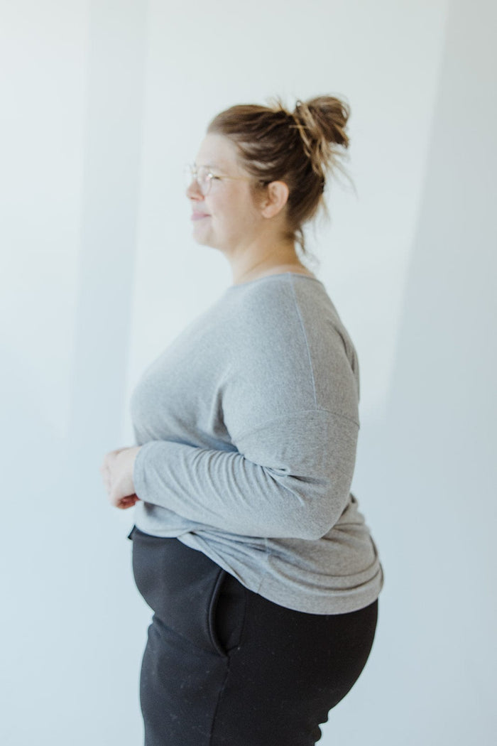 BASIC DOLMAN TUNIC IN HEATHER GREY - Love Marlow
