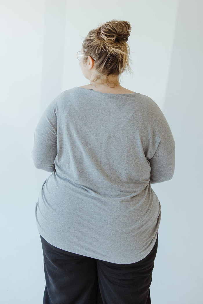 BASIC DOLMAN TUNIC IN HEATHER GREY - Love Marlow