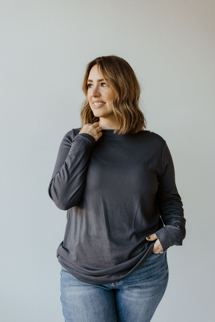 BASIC LONG SLEEVE TUNIC TEE IN STARGAZING - 12 - Love Marlow