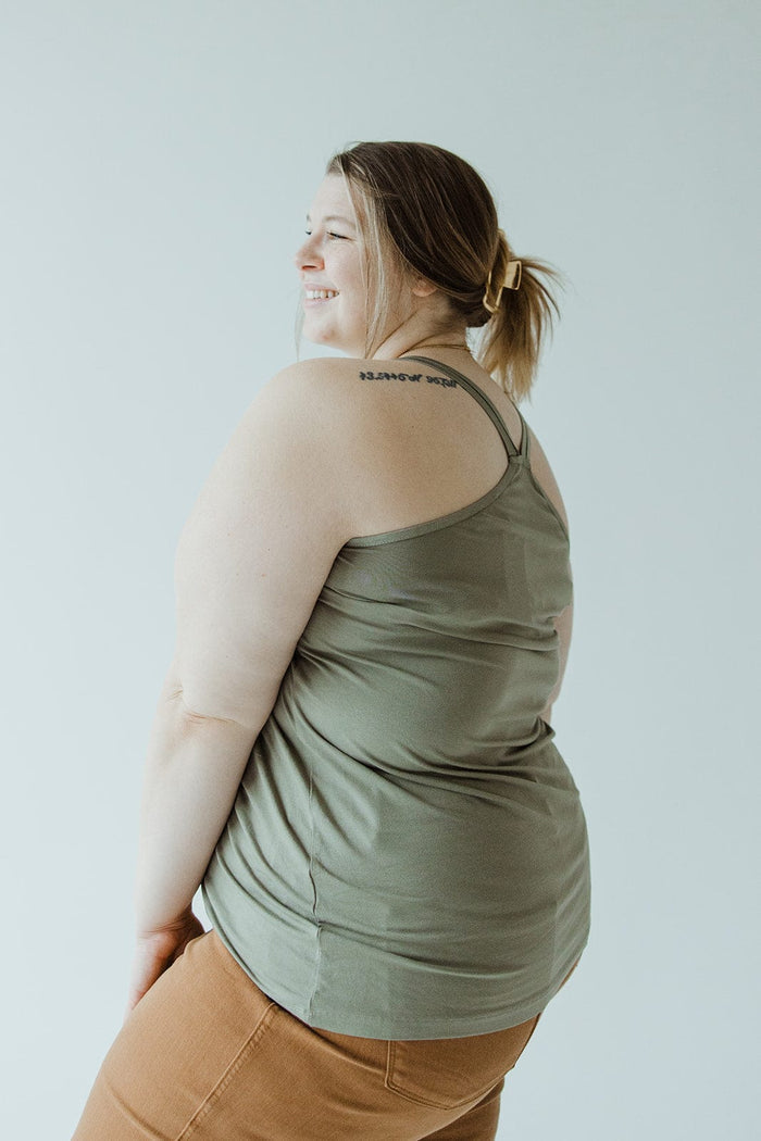 BASIC RACERBACK CAMI IN BITTER SAGE - Love Marlow
