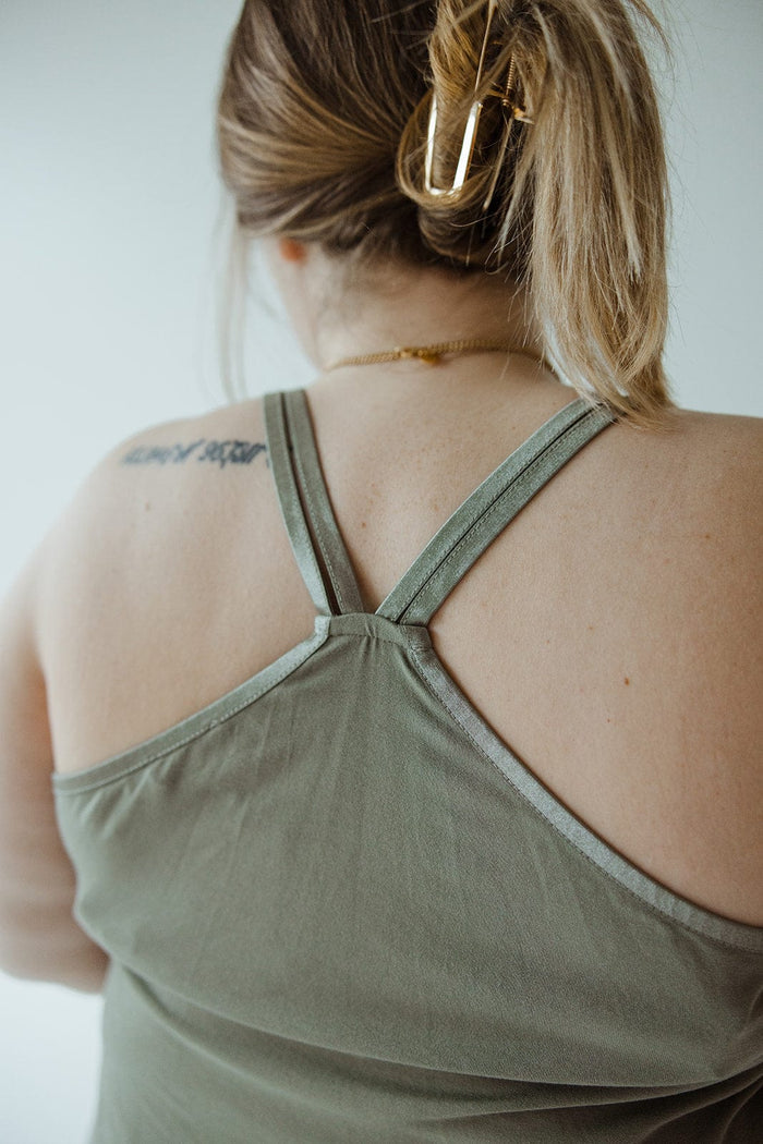 BASIC RACERBACK CAMI IN BITTER SAGE - Love Marlow