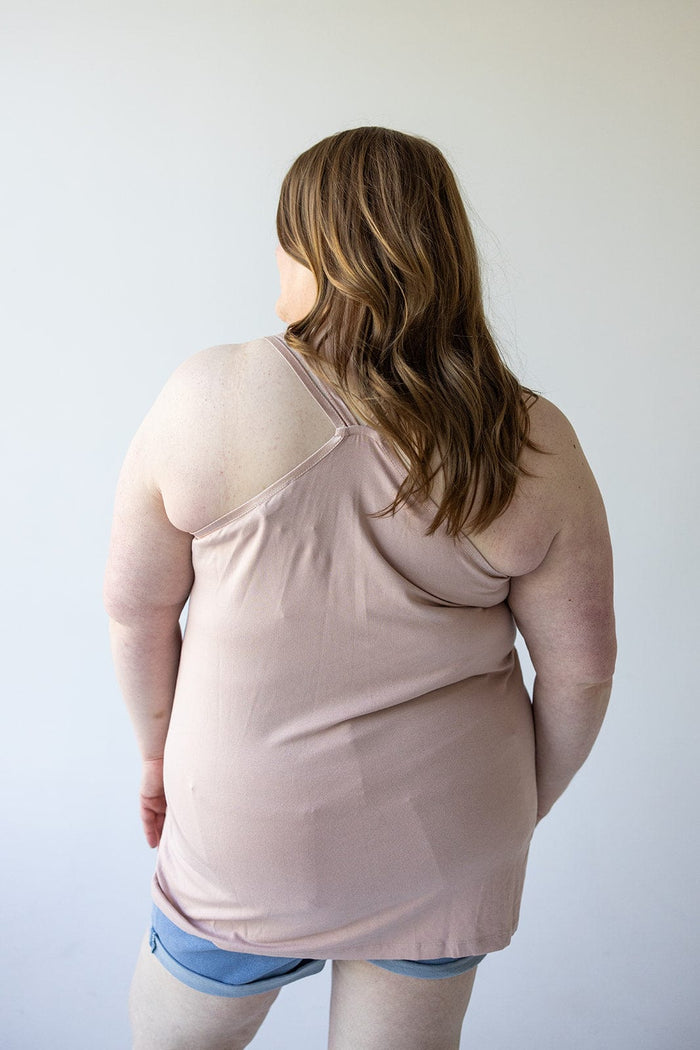 BASIC RACERBACK CAMI IN GREY ROSE - Love Marlow