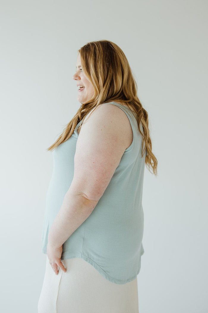 BASIC ROUND NECK TUNIC TANK IN TIDAL WATER - Love Marlow