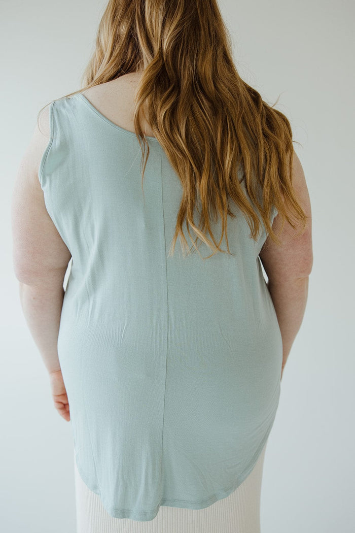 BASIC ROUND NECK TUNIC TANK IN TIDAL WATER - Love Marlow