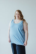 BASIC SCOOP NECK TANK IN ROBIN'S EGG - Love Marlow