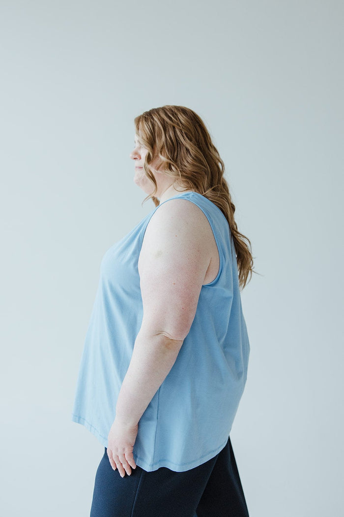 BASIC SCOOP NECK TANK IN ROBIN'S EGG - Love Marlow