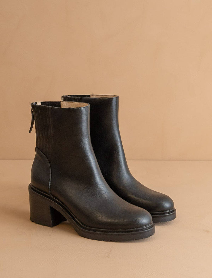 Black Lug Chelsea Bootie
